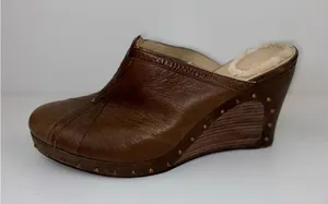 Brown Leather Studded Clog US Size 11 Wedge Mules Slide UGG Australia Women's thumbnail 2