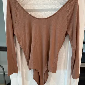 Banana Republic Long Sleeve Ribbed Bodysuit Brown Size Large thumbnail 4