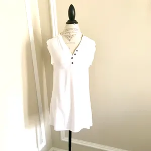Forever 21 Short White 3 Button T-shirt Dress Sz S thumbnail 2