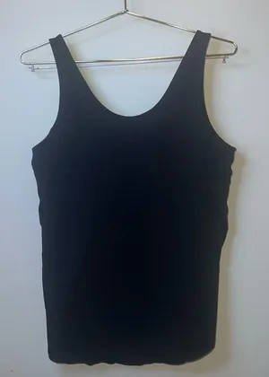 Madewell Black Curved Hem Tank Top with Side Slits‎ - Size Small thumbnail 1
