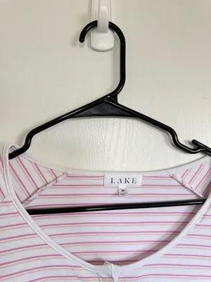 LAKE Pink Striped Long-Sleeve Henley Top thumbnail 2