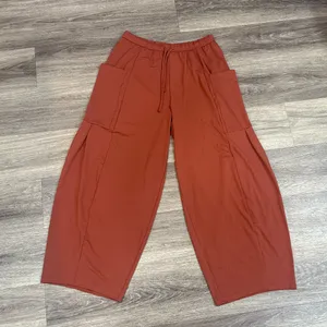 Halara Rust Wide-Leg Pants with Pockets Medium High waist Cargo Pull on thumbnail 1