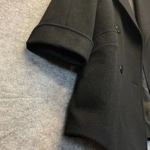 ALORNA Coat Women's Large Black Lapel‎ Collar Double Breasted Wool Blend Winter thumbnail 13
