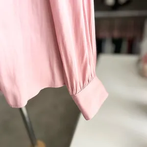 LOFT Pink Ruffle Neck Top Small NWT thumbnail 2