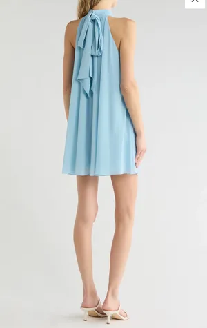 Corine Halter Light Blue Mini Dress from Alice + Olivia thumbnail 2