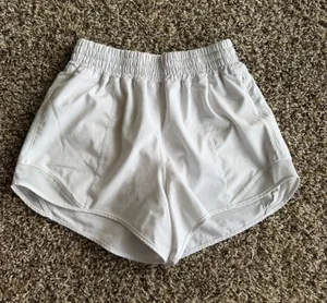 Women’s White Colorfulkoala Athletic Shorts High Rise Zipper Pocket Medium thumbnail 1