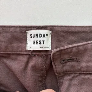 Aritzia Sunday Best Pants Womens Size 4 Brown Cotton High Waisted‎ Chinos Jaden thumbnail 4