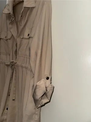 Zara Beige Drawstring Utility Jacket thumbnail 5