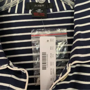 J. Crew Dreamiest Long-Sleeve PajamaT Top Striped Navy Blue thumbnail 3