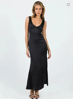 Princess Polly Lynsey Midi Dress Black thumbnail 2