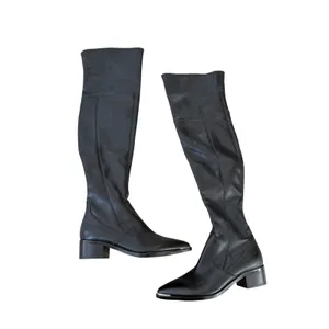 Marc Fisher LTD Black Over The Knee Boots Metal Tip Detail Size 6.5M NEW thumbnail 4