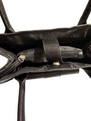Vintage Wilsons Leather Black Shoulder Bag Magnetic Front Pocket Double Handles thumbnail 6