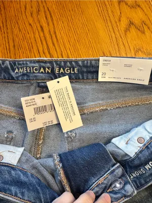 NWT American Eagle Outfitters Mom Shorts Blue Denim Size 20W Super High Rise thumbnail 6