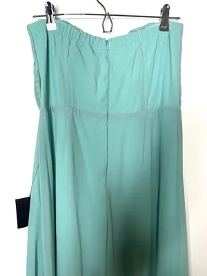 Lulu’s Splendid Aura Sage Green Chiffon Pleated Strapless Maxi Dress Size L thumbnail 7
