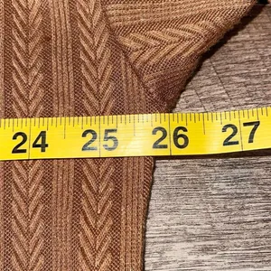 Pink Lilly Womens Knit‎ Herringbone Textured Button Front Blouse Chestnut Medium Brown thumbnail 7