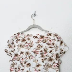 [Abercrombie & Fitch] Tropical Toile Print Sweetheart Neck Crop Top Size Large L thumbnail 6