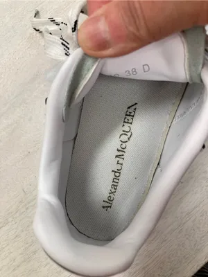 Alexander McQueen White Leather Sneakers with Black Trim thumbnail 8