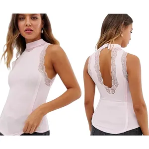 Free People Dale‎ Tank Top Ballet Ribbed Lace Open Back Pink OB980491 M thumbnail 10