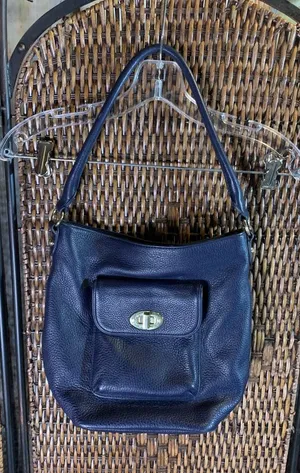 Talbots Navy Blue Leather Purse thumbnail 1