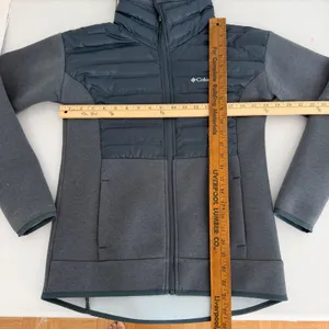 Columbia Women's Puffer Fleece Jacket‎ Full Zip Dark Gray Size Small Winter thumbnail 11