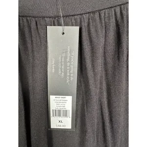 New Daisy Fuentes Maxi Skirt Black XL Womens Pull On Elastic Waist Stretch‎ Thin thumbnail 5
