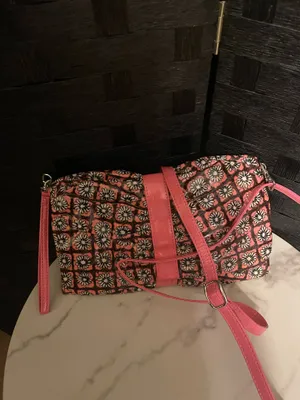 Vera Bradley Pink Brown Crossbody Floral Clutch Bag Vinyl Multiple Wear Classic thumbnail 8