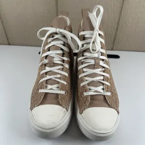 Converse Chuck Taylor All Star Platform Sherpa Sneakers Womens Sz 8.5 Beige Tan thumbnail 4