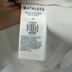 Athleta White Ribbed Full Zip Jacket Mock‎ Neck Thumbholes Plus Size 3X thumbnail 6