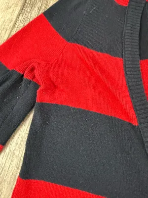 Abercrombie Red/Navy Stripe Cardigan thumbnail 7
