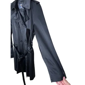 American Living Women's Black Double‎ Breasted Trench Coat Belted Size M thumbnail 5