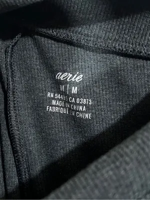 Aerie Ribbed Super Flare Pants Dark Gray Size Medium Loungewear thumbnail 3