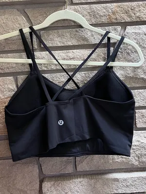 Lululemon Like a Cloud Bra Black Strappy Bralette Crop Top workout yoga thumbnail 4