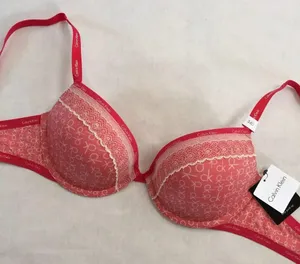 Calvin Klein Coral Flirty Push Up Bra 34D thumbnail 2