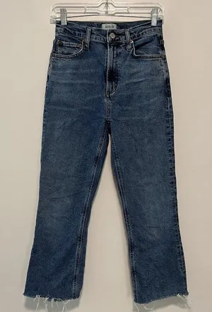 AGOLDE‎ Vintage High Rise Bootcut Jeans Frayed Hem Size 25 thumbnail 1