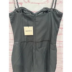 Black Mini Dress‎ Corset Style Bodycon Cocktail Party Evening Club thumbnail 6