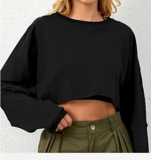 Altar'd State women Black cropped sweatshirt size medium thumbnail 1
