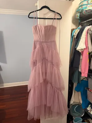 BCBGMAXAZRIA Corset Tulle Gown in Pink Tint thumbnail 2