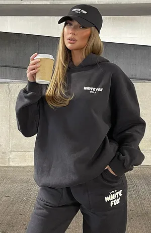 White fox dark shadow gray hoodie thumbnail 1
