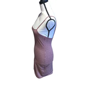 Missguided Red and White Gingham Spaghetti Strap Bodycon Mini Dress thumbnail 4