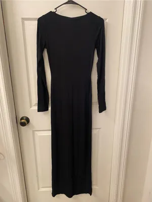 SKIMS Black Long-Sleeve Bodycon Maxi Dress thumbnail 9