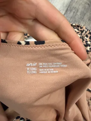Aerie Brown Animal Print‎ One Piece Swimsuit thumbnail 6