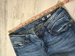Miss Me Blue Denim Bootcut Jeans with Embellished Wing Pockets Size 29 thumbnail 11