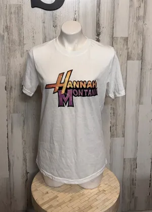 Disney Hannah Montana Graphic T-Shirt Womens Small White 2000s Y2K Pop Star thumbnail 1