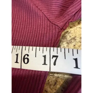 Women's Unbranded Burgundy Ribbed Cutout Maxi Dress XL thumbnail 4
