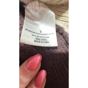 Blue Rain Womens Colorblock‎ Turtleneck Sweater Brown Tan Cream Cropped Small thumbnail 3