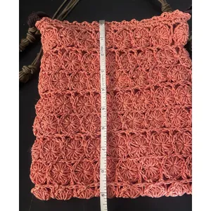 Vintage Cappelli Studio Inc Coral Crochet Macrame Shoulder Bag Beaded Boho Purse thumbnail 9