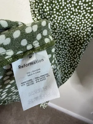 Reformation‎ Marlowe Mini Dress Green Womens Size M thumbnail 6