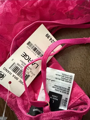 INC Sheer Lace Bralette - Berry Pink Size Large thumbnail 2