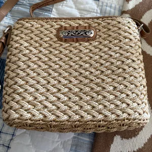 Brighton Emme woven crossbody bag with heart charm and dust bag thumbnail 2