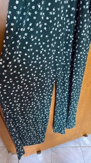 Kaileigh Jumpsuit Floral Green Dark Wide Leg Medium thumbnail 2